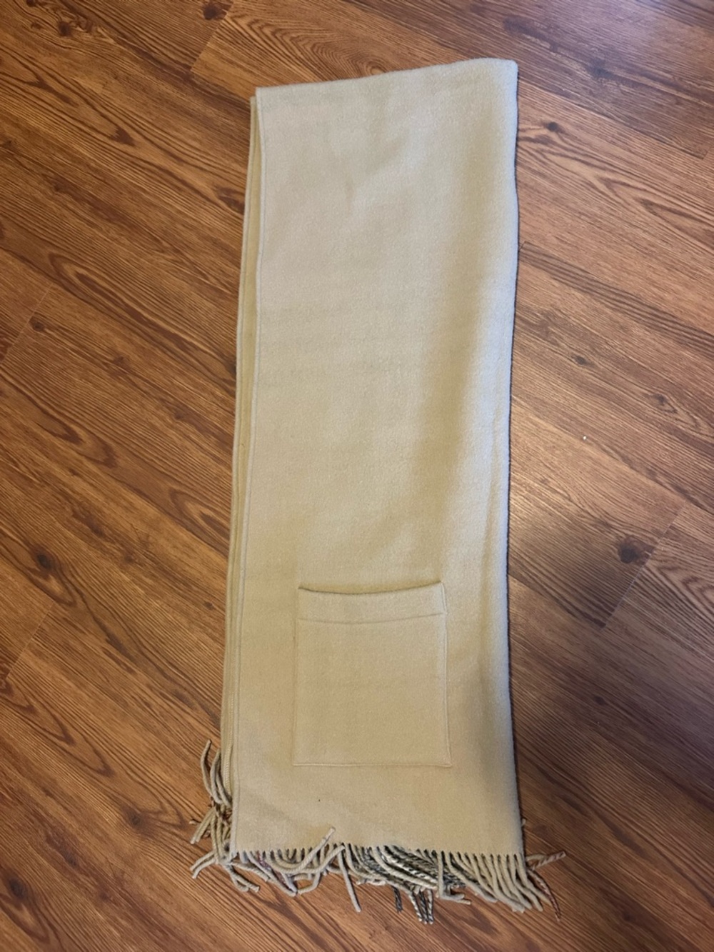 Burberry Scarf Large Check Plaid Reversible Pockets Wool Cashmere